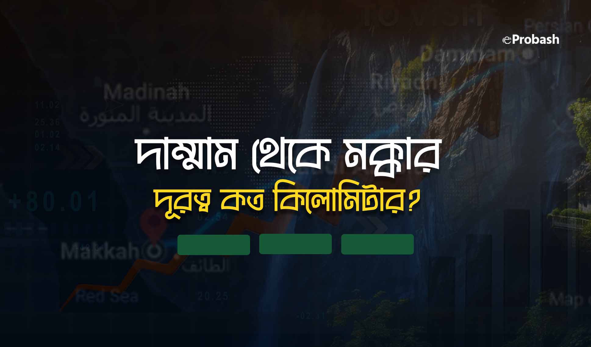 দাম্মাম থেকে মক্কা কত কিলোমিটার? (দাম্মাম টু মক্কার দূরত্ব)