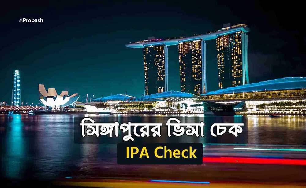 নতুন নিয়মে সিঙ্গাপুর ভিসা চেক (IPA Check) করুন